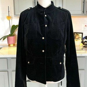 Mossimo Black Velvet Mandarin Collared Long Sleeve Blazer Size Medium